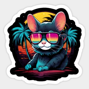 Retro Wave Chinchilla Sticker